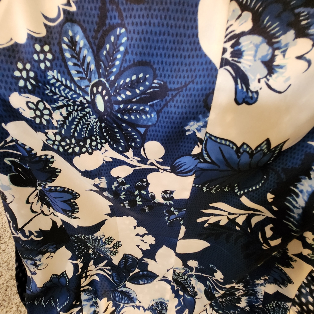 Reversable Duster Cardigan Floral And Poka Dot Pa… - image 3